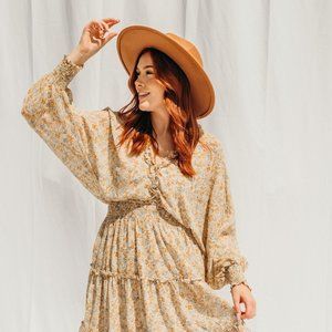 Fabrik Boho Peasant Style Long Sleeve Dress